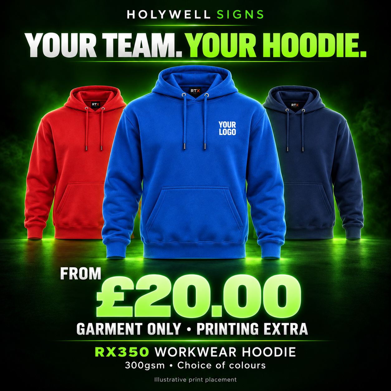 Reliable Workwear hoodies in eight colours