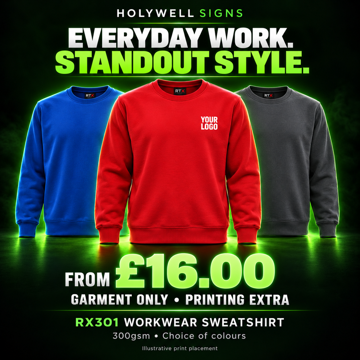 Reliable Workwear sweatshirts in eight colours